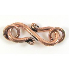 1 Antiqued Pure Copper S Clasp and Rings