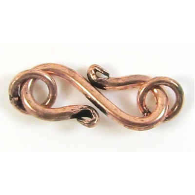 1 Antiqued Pure Copper S Clasp and Rings