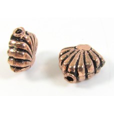 1 Antiqued Pure Copper Shell Bead
