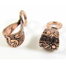1 Antiqued Pure Copper Decorated Bail