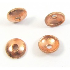 10 Pure Copper 6mm Plain Beadcaps