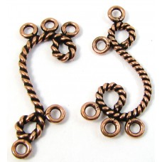 2 Twisted Pure Copper Chandelier Fitting