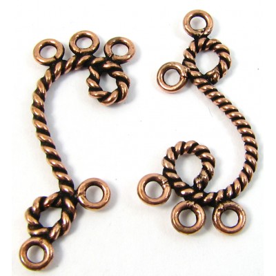 2 Twisted Pure Copper Chandelier Fitting