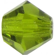 100 Olivine Preciosa Crystal 4mm Bicone Beads