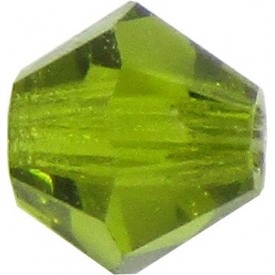 100 Olivine Preciosa Crystal 4mm Bicone Beads