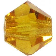 100 Topaz Preciosa Crystal 4mm Bicone Beads