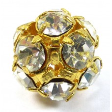 1 Gold Plated Diamante 10mm Crystal Set Bead