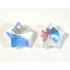 2 Crystal Clear AB 14mm Star Pendants