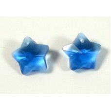 2 Crystal Sapphire 14mm Star Pendants