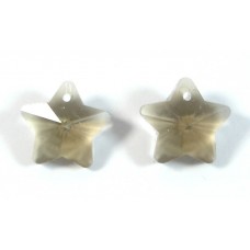 2 Crystal Smokey Quartz 14mm Star Pendants