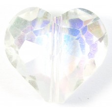 1 Clear AB Crystal Facetted 18mm Heart Bead