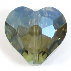 1  Meridian Blue AB Crystal Facetted 18mm Heart Bead