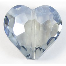 1 Sky Blue AB Crystal Facetted 18mm Heart Bead