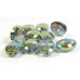 10 Crystal Chunky Oval  20mm Faceted Bead – Mid Green Vitrail