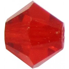 100 Light Siam Preciosa Crystal 4mm Bicone Beads