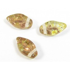 25 of Apollo-Gold Top Drilled Leaf 12mm Beads