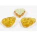 25 of Czech Glass Topaz/ Aurora Borealis Leaf 12mm Beads