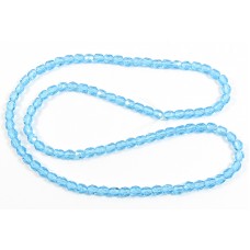 1 Strand 4mm Aqua Czech Firepolish beads
