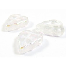 25 of Czech Glass Crystal/ Aurora Borealis Leaf 10mm Beads