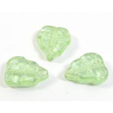 25 of Czech Glass Peridot Lustre Leaf 10mm Beads
