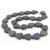 25 of Czech Glass Purple Iris Lustre Leaf 10mm Beads