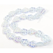 25 of Czech Glass Alexandrite/ Aurora Borealis Leaf 10mm Beads