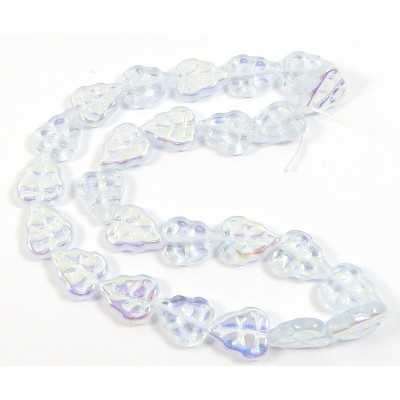 25 of Czech Glass Alexandrite/ Aurora Borealis Leaf 10mm Beads