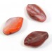 25 of Czech Class Top Drilled Opaque Orange-Maroon-Grey Leaf 12mm Beads