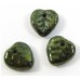 50 of Czech Glass Top Hole Dark Green Lustre Glass Leaf 8mm Beads