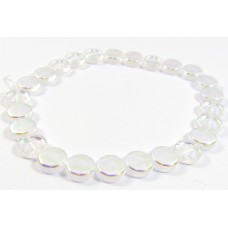 25 Czech Glass Crystal/ AB Disc 8mm Beads