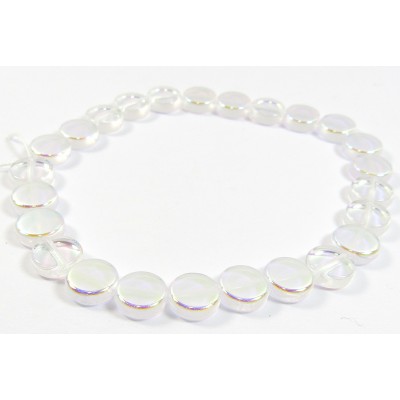 25 Czech Glass Crystal/ AB Disc 8mm Beads