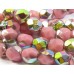 50 Czech Glass Firepolish Crystal 6mm Opaque Pink Vitrail