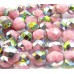 25 Czech Glass Firepolish Crystal 8mm Opaque Pink Vitrail