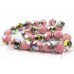 25 Czech Glass Firepolish Crystal 8mm Opaque Pink Vitrail