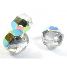 50 Czech Glass Firepolish Crystal 6mm Crystal Vitrail
