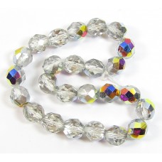 25 Czech Glass Firepolish Crystal 8mm Crystal Vitrail