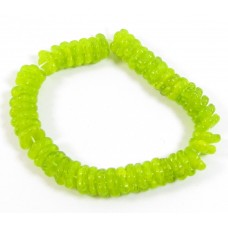 50 Czech Glass Lime Flat Flower 8mm Beads