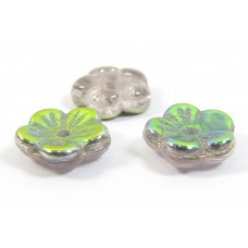 50 Czech Glass Crystal Vitrail Flat Flower 8mm Beads