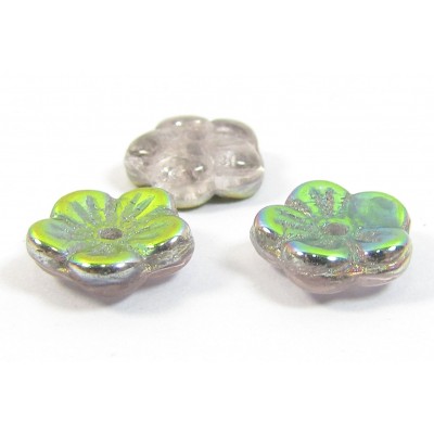 50 Czech Glass Crystal Vitrail Flat Flower 8mm Beads