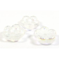 50 Czech Glass Crystal/ AB Flat Flower 8mm Beads