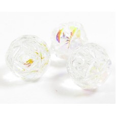 25 Crystal/ AB Firepolish Faceted Czech Glass 8mm Beads