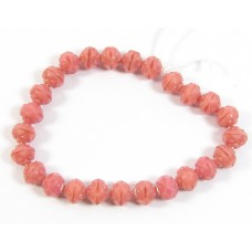 25 Coral Pink Firepolish Faceted Czech Glass 6mm Beads