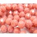 25 Coral Pink Firepolish Faceted Czech Glass 6mm Beads