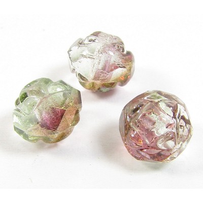 25 Pink-Crystal Lustre Firepolish Faceted Czech Glass 6mm Beads