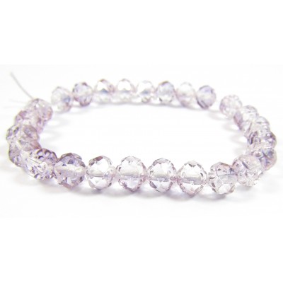 25 Light Amethyst Lustre Firepolish Faceted Czech Glass 6mm Beads