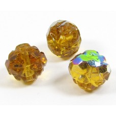 25 Topaz / Vitrail Faceted Firepolish Czech Glass 6mm Beads