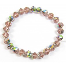 25 Peach/ Vitrail Firepolish Faceted Czech Glass 8mm Beads
