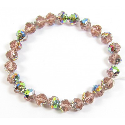 25 Peach/ Vitrail Firepolish Faceted Czech Glass 8mm Beads