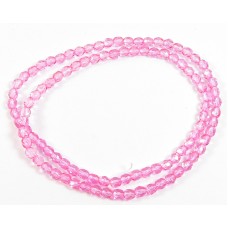 100 Firepolish Beads 4mm Coral Rose transparent 