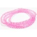 100 Firepolish Beads 4mm Coral Rose transparent 